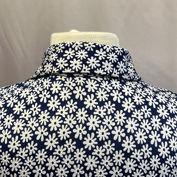 Sassia Paris Daisy Print Long Sleeve Navy Top Size 2 - Picture 6 of 12